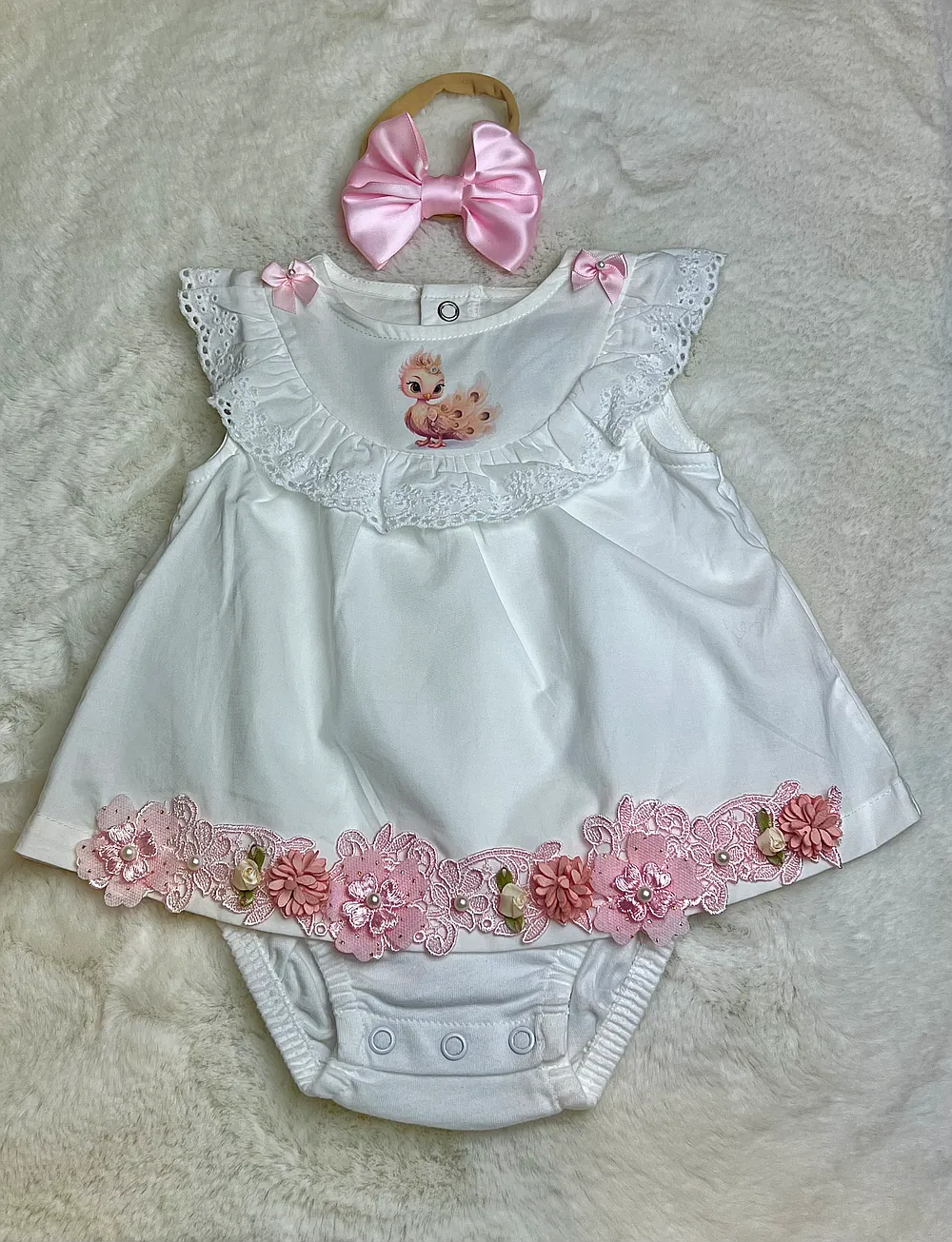 Peacock Pink Lace Dress S