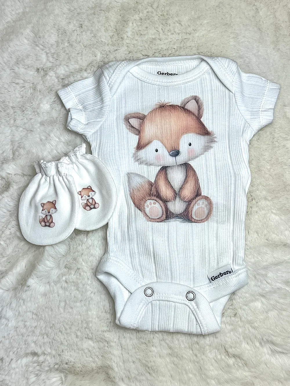 Fox Set Newborn Onesie