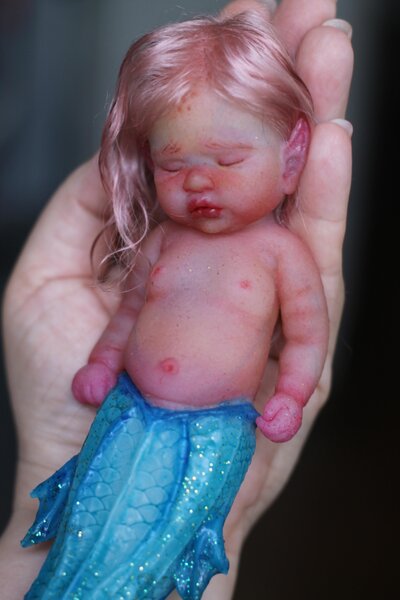 Mermaid Blue Silicone Reborn Doll